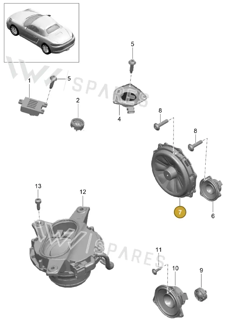 7PP035454L — Porsche Boxster (2016-2019) diagram p48911005, position 7