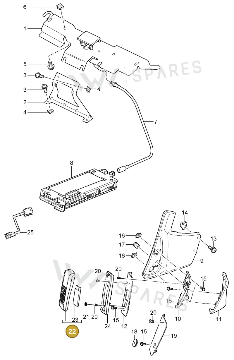 7PP035725C — Porsche 911 Carrera (2008-2012) diagram p32911010, position 22