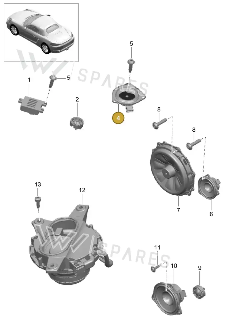 7PP035828D — Porsche Boxster (2016-2019) diagram p48911005, position 4