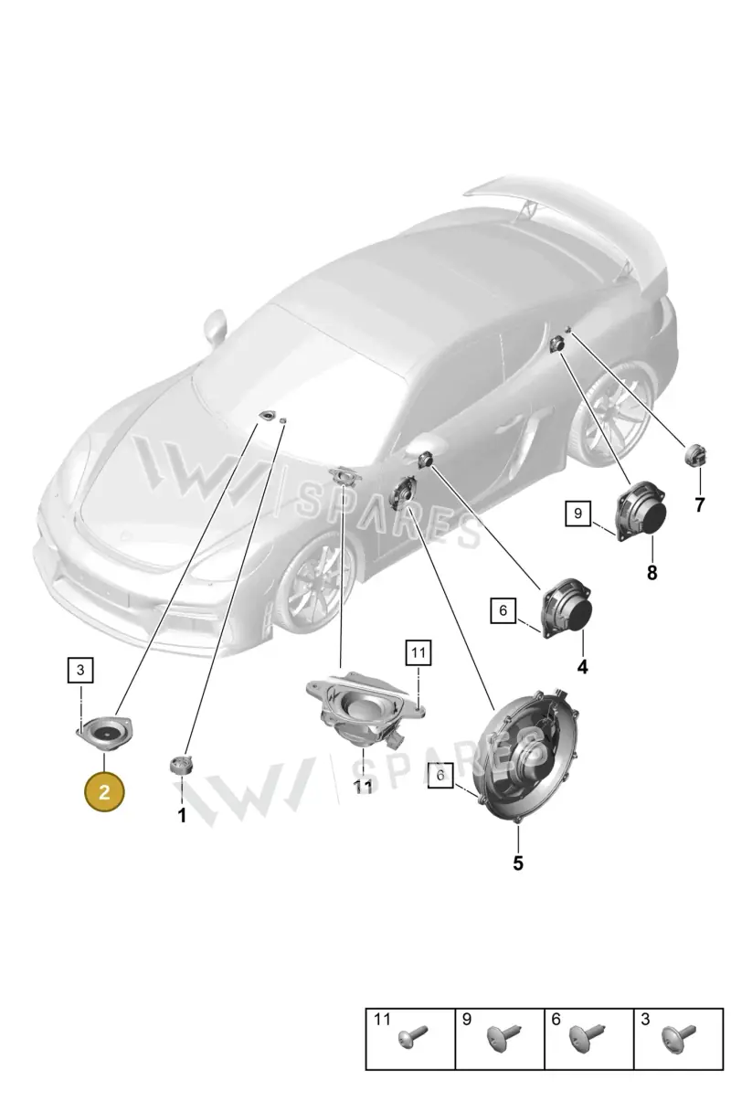 7PP035828D — Porsche Cayman (2019-2022) diagram p55911050, position 2