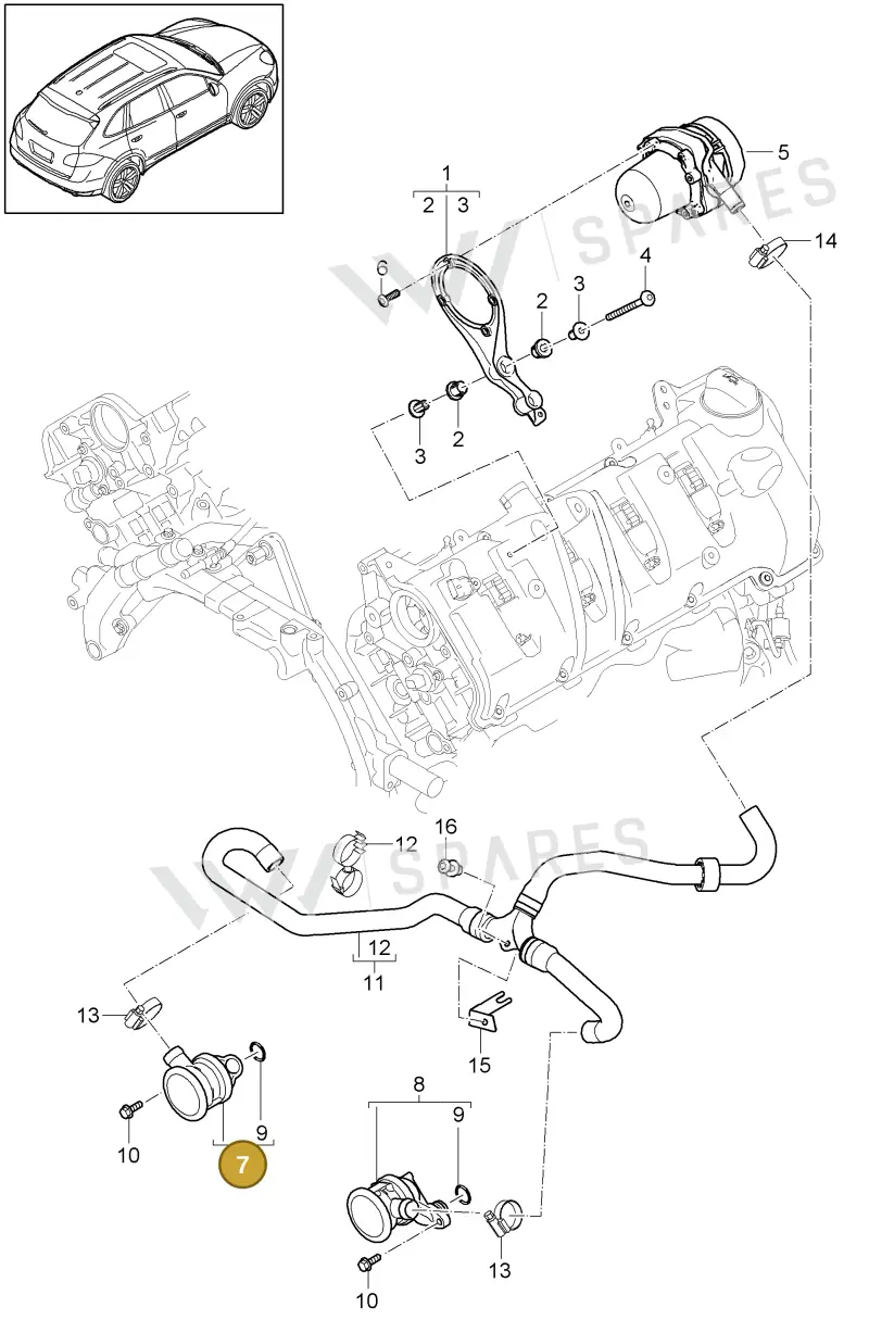 7PP131109A — Porsche Cayenne (2010-2018) diagram p37108000, position 7
