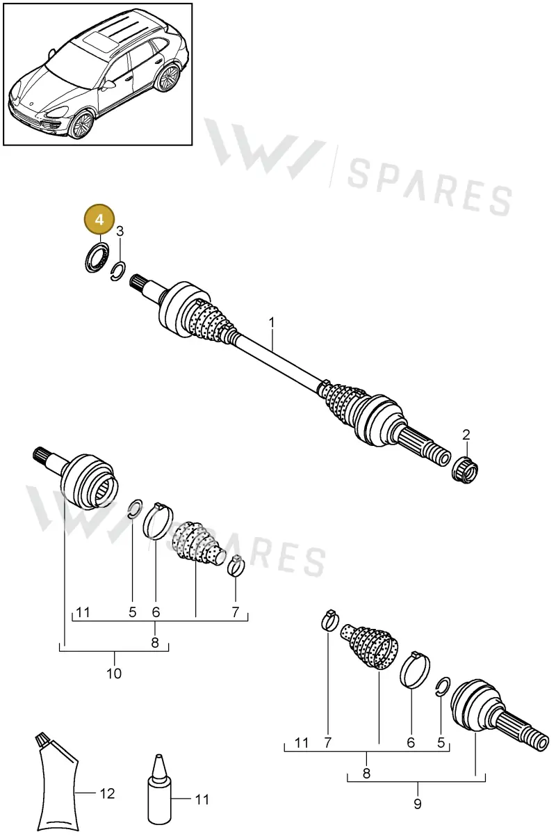 7PP501811 — Porsche Cayenne (2010-2018) diagram p37501010, position 4