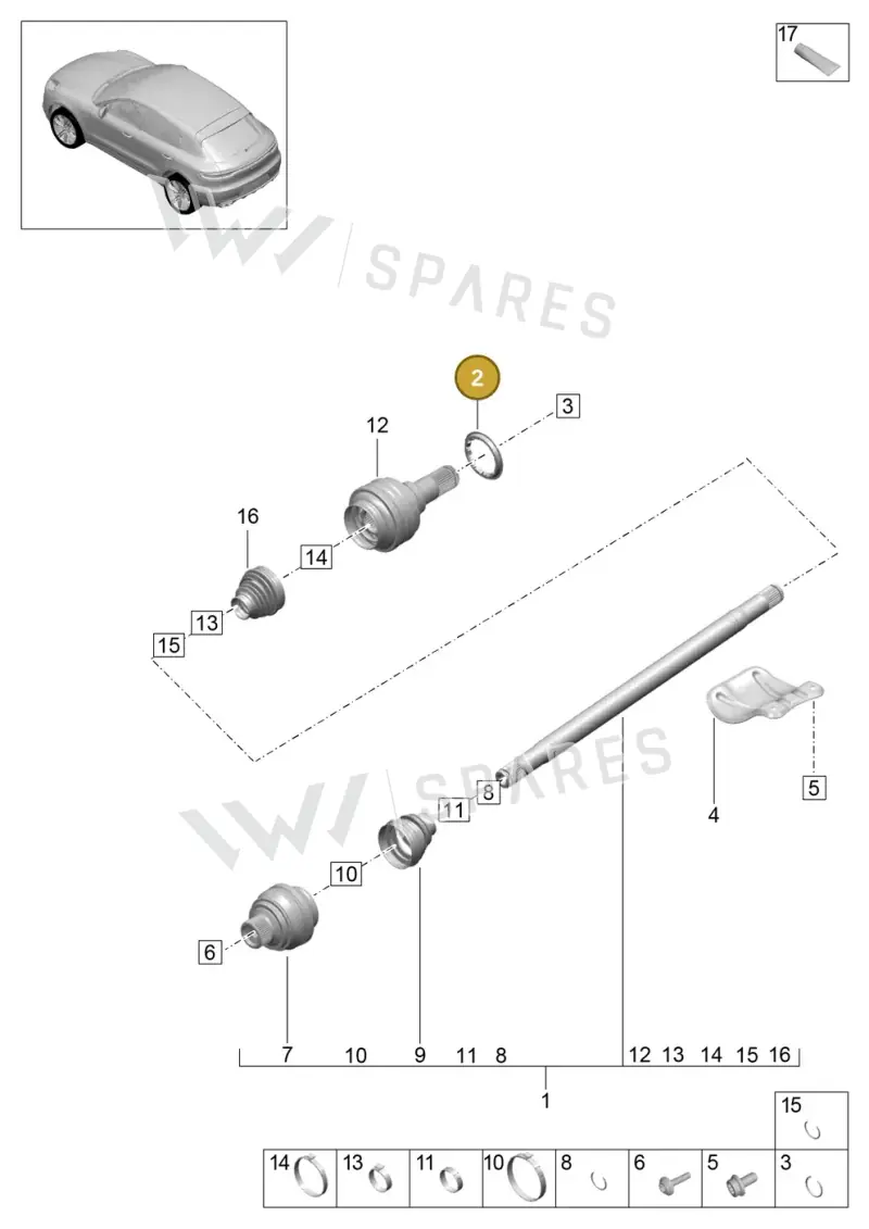 7PP501811 — Porsche Macan R4 TFSI (2018-) diagram p52501030, position 2