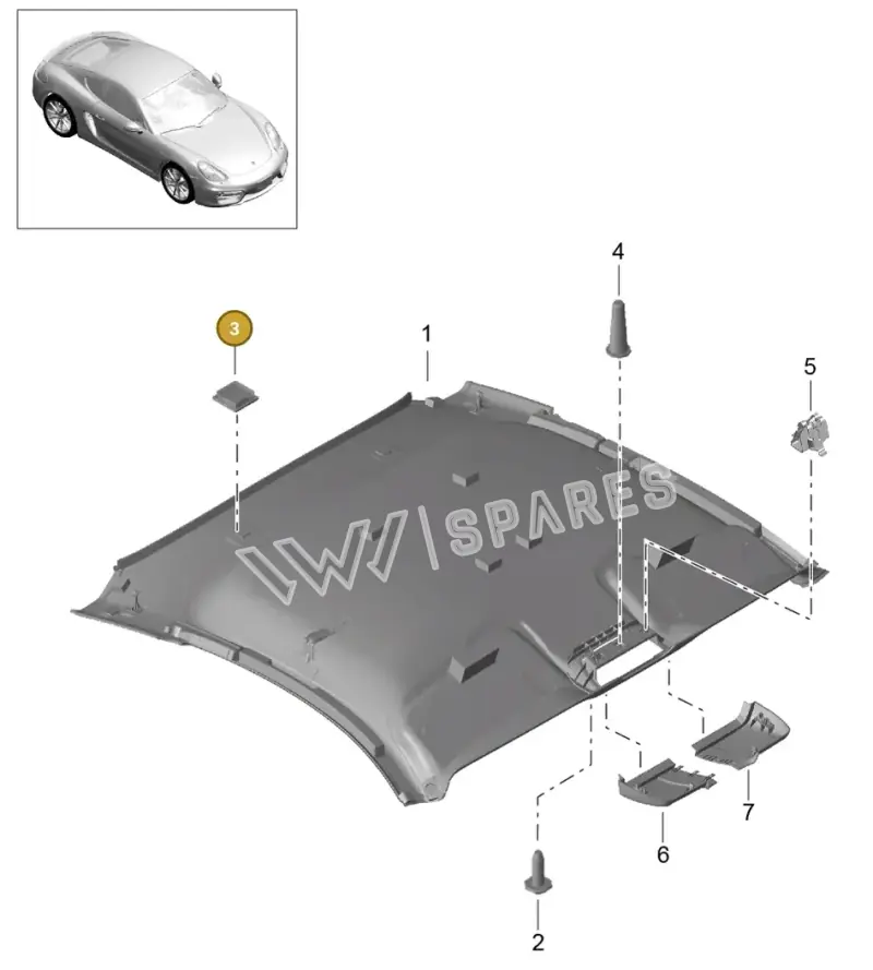 7PP867300 — Porsche Cayman (2013-2016) diagram p40807008, position 3