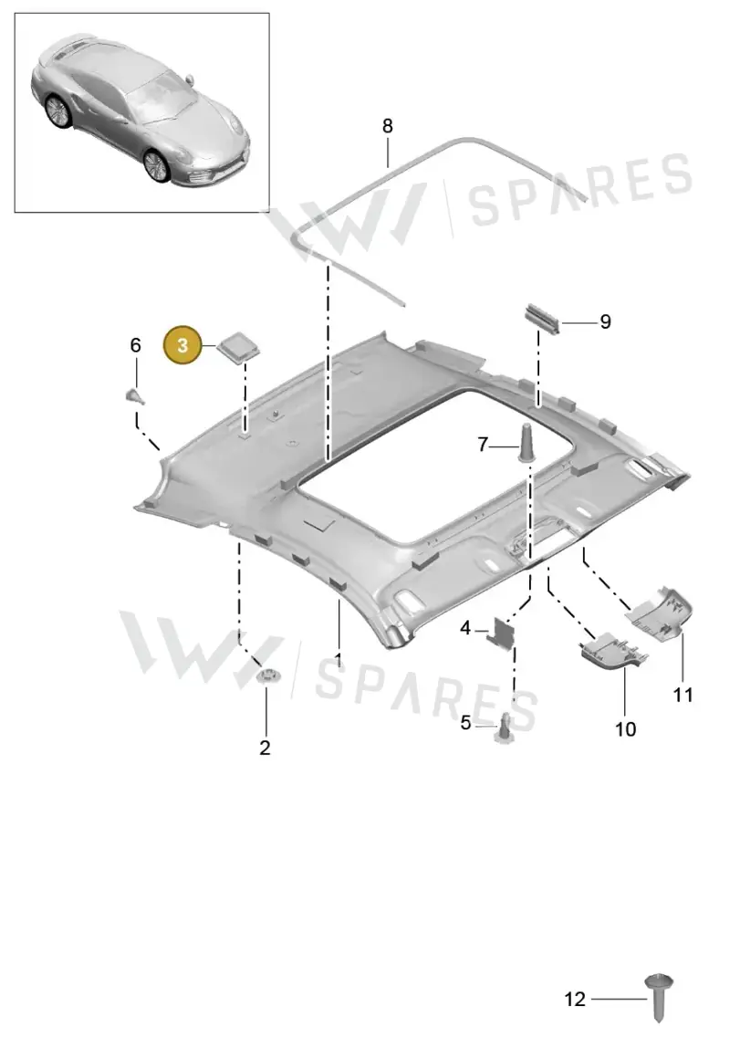 7PP867300 — Porsche GT2 RS Clubsport (2013-2020) diagram p42807040, position 3