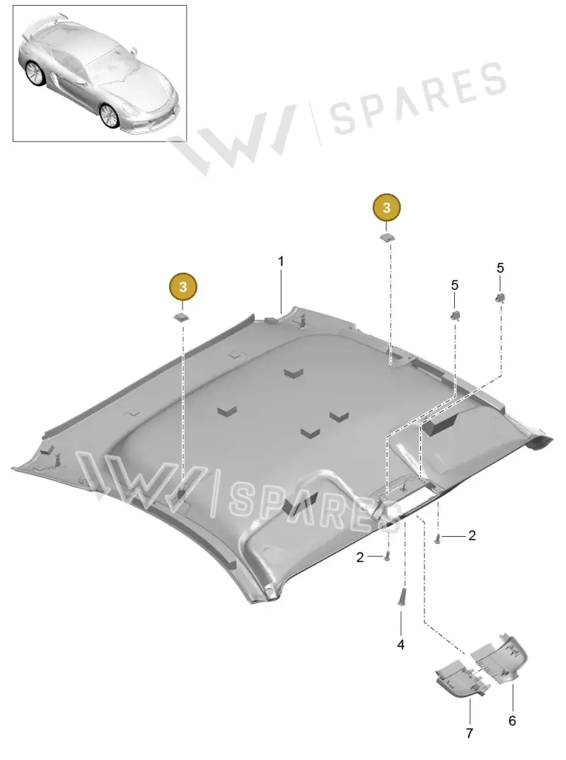 7PP867300 — Porsche Cayman GT4 (2015-2016) diagram p45807040, position 3