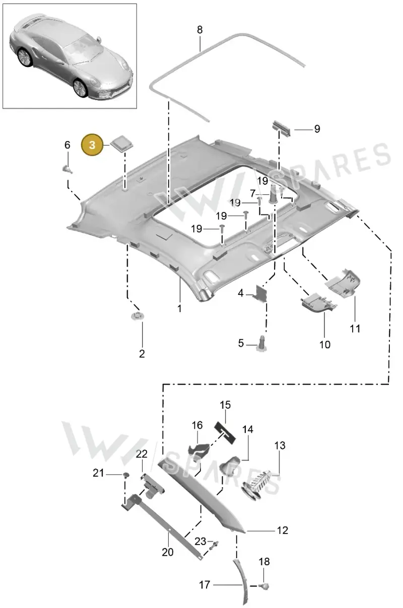 7PP867300 — Porsche 991 II Carrera 4 (2016-2019) diagram p47807050, position 3