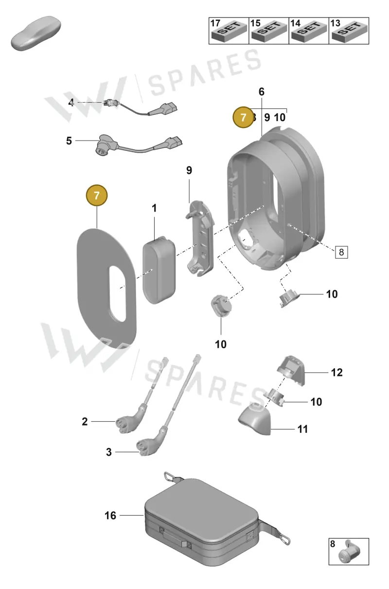 7PP886337A — Porsche Taycan Sport Turismo (2019-2024) diagram p56251370, position 7
