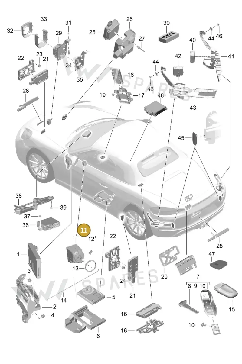 7PP905865H — Porsche Boxster (2016-2019) diagram p48901004, position 11