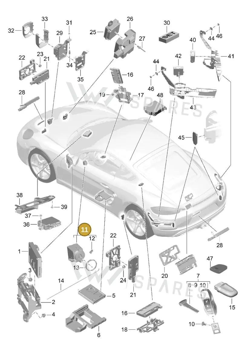 7PP905865H — Porsche Cayman (2016-2019) diagram p50901004, position 11
