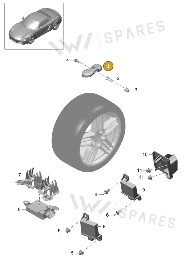 7PP907275F — Porsche Boxster (2012-2016) diagram p39601005, position 1