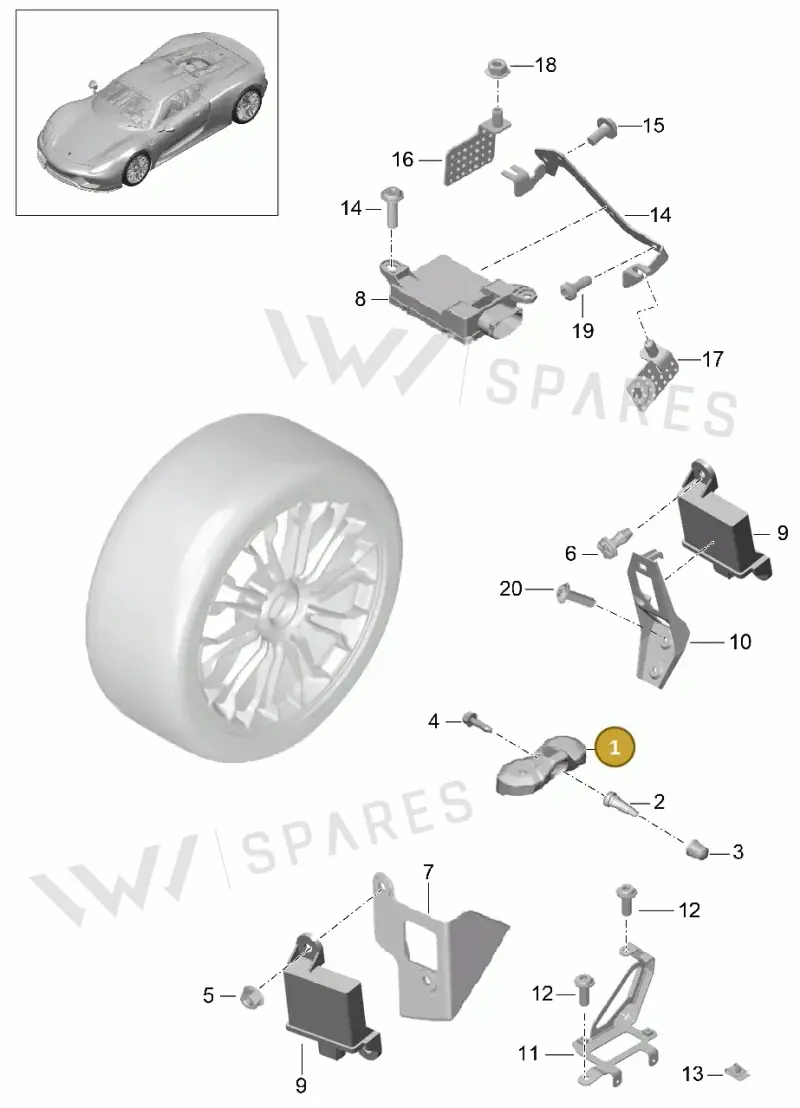 7PP907275G — Porsche 918 Spyder (2014-2015) diagram p43601005, position 1