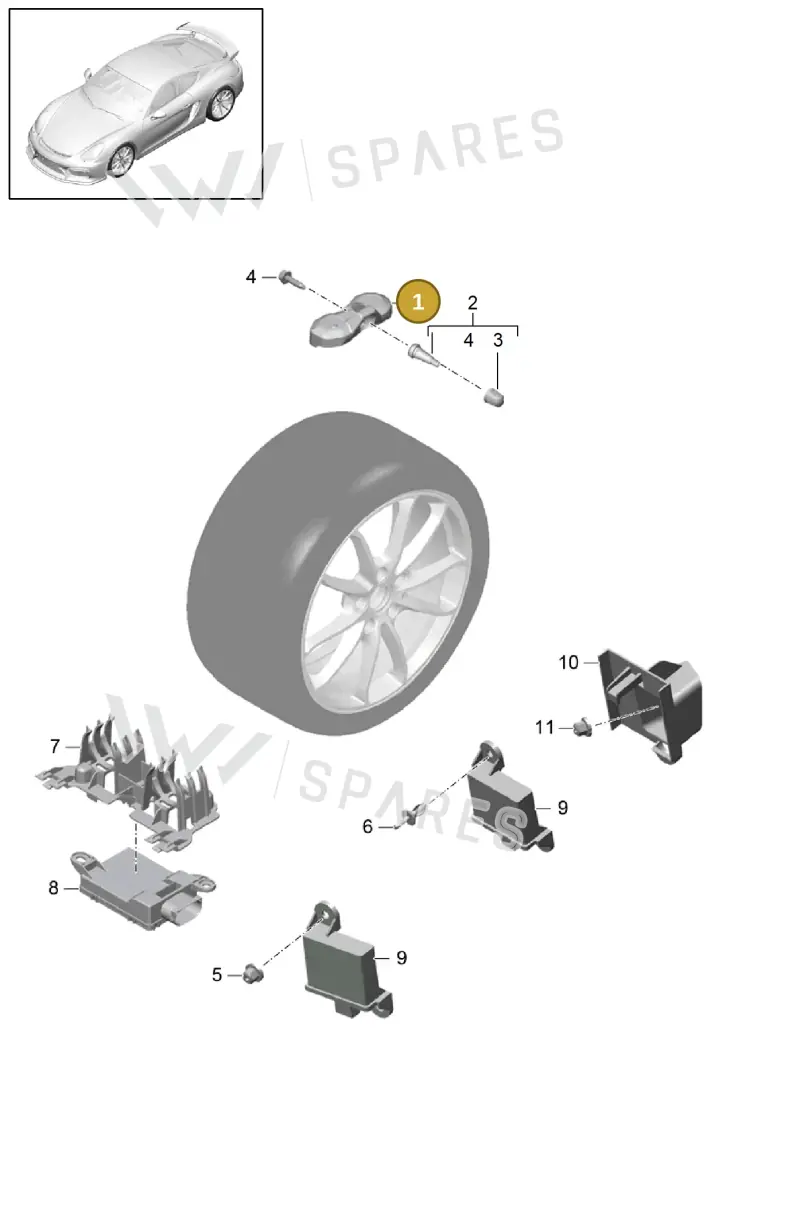 7PP907275G — Porsche Cayman GT4 (2015-2016) diagram p45601005, position 1