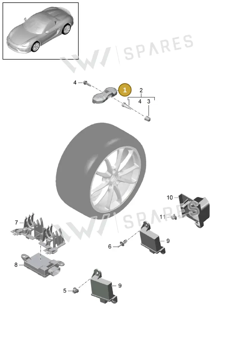 7PP907275G — Porsche Boxster Spyder (2015-2016) diagram p46601005, position 1