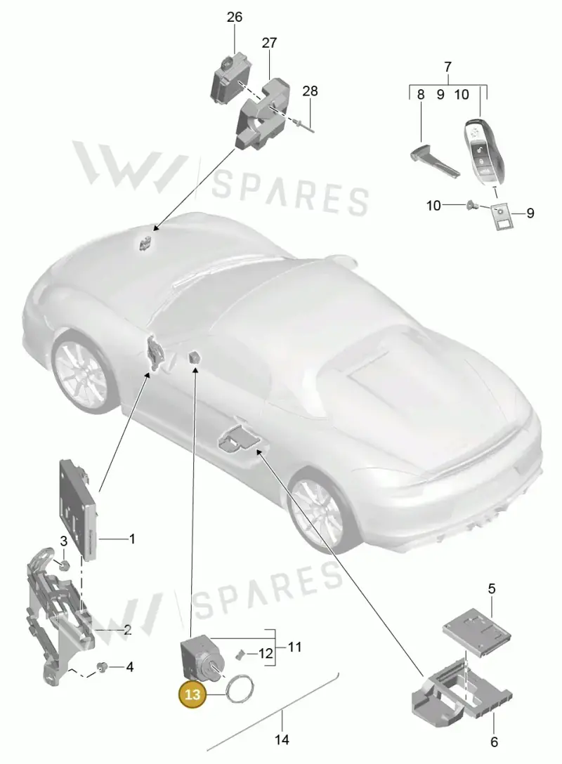 7PP911094 — Porsche Boxster Spyder (2015-2016) diagram p46901004, position 13