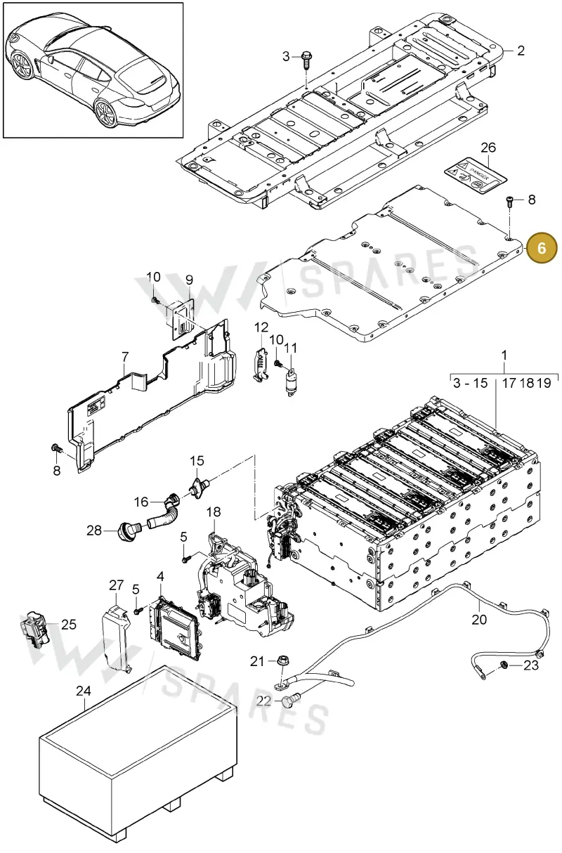 7PP915465A — Porsche Panamera (2009-2016) diagram p35901045, position 6