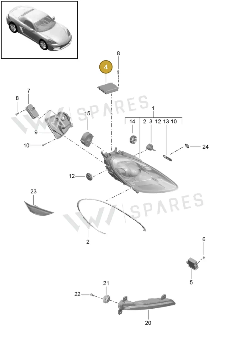 7PP941572BB — Porsche Boxster (2016-2019) diagram p48905003, position 4