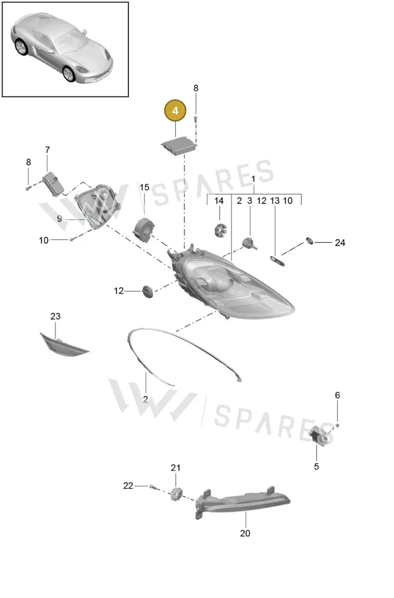 7PP941572BB — Porsche Cayman (2016-2019) diagram p50905003, position 4