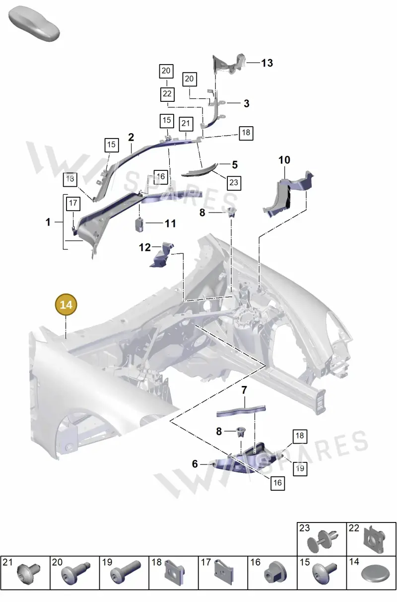 867971928A — Porsche Panamera (2023-) diagram p62813000, position 14