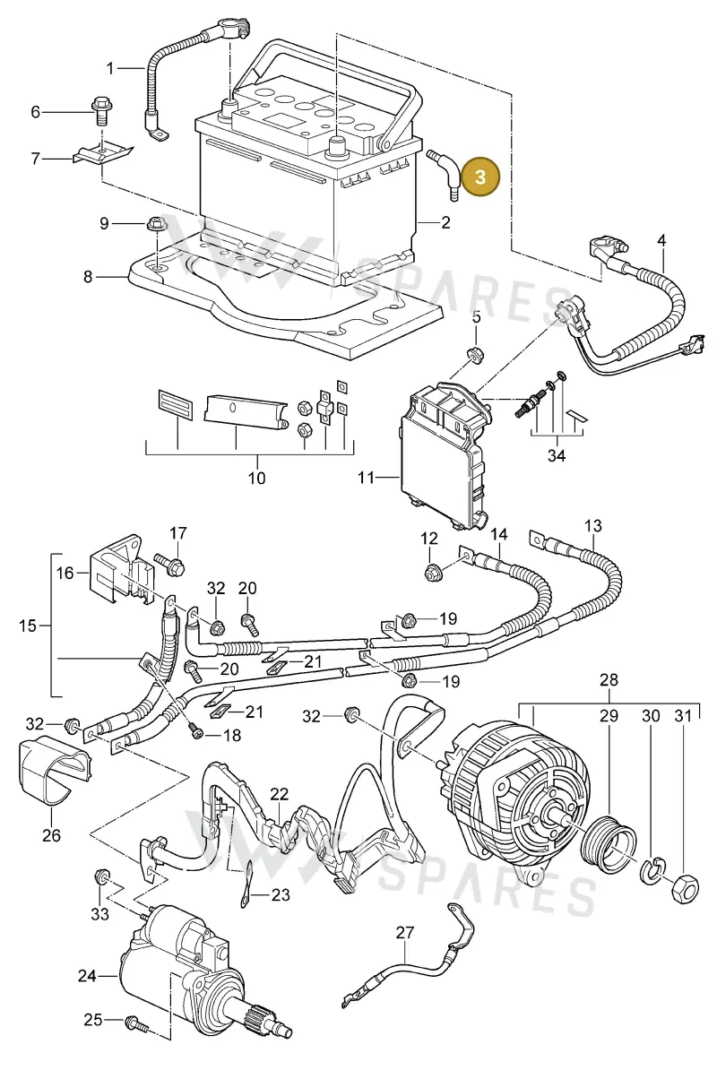 893915507 — Porsche Turbo (2006-2009) diagram p30902005, position 3