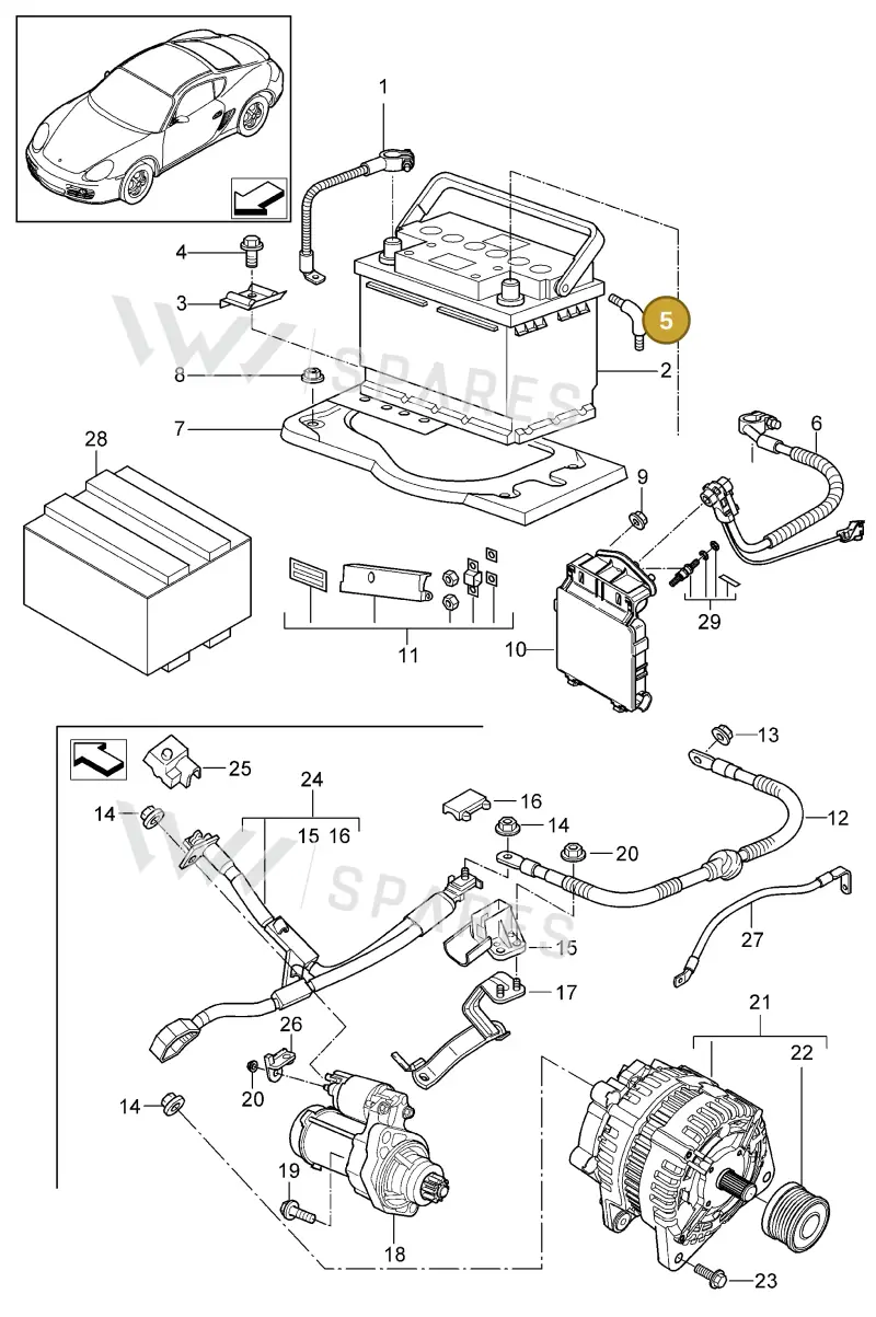 893915507 — Porsche Cayman (2008-2012) diagram p34902005, position 5