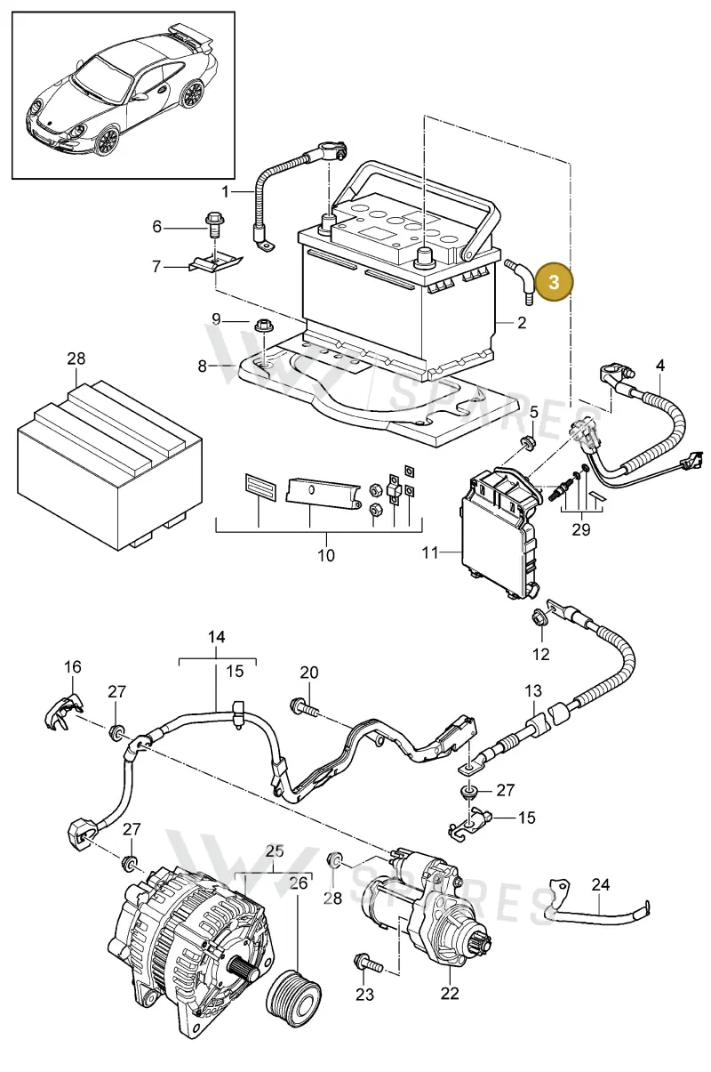 893915507 — Porsche GT2 RS (2009-2012) diagram p36902005, position 3