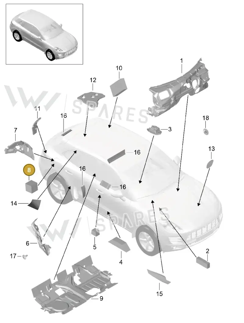 8E5864773 — Porsche Macan GTS (2013-2018) diagram p44807082, position 8
