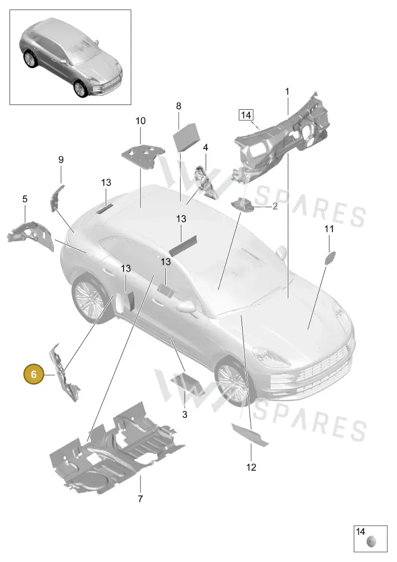 8E5864773 — Porsche Macan R4 TFSI (2018-) diagram p52807820, position 6