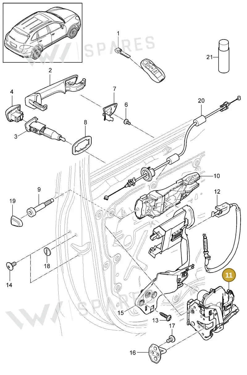 8J1837015A — Porsche Cayenne (2010-2018) diagram p37804010, position 11