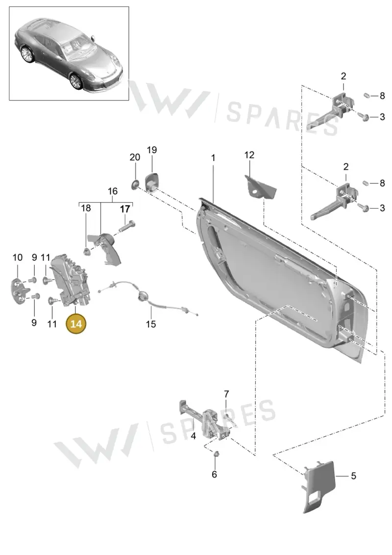 8J1837016E — Porsche 991 R (2013-2020) diagram p41804005, position 14