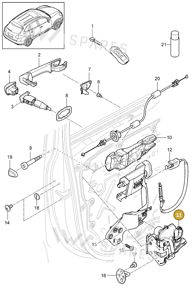 8J2837015A — Porsche Cayenne (2010-2018) diagram p37804010, position 11