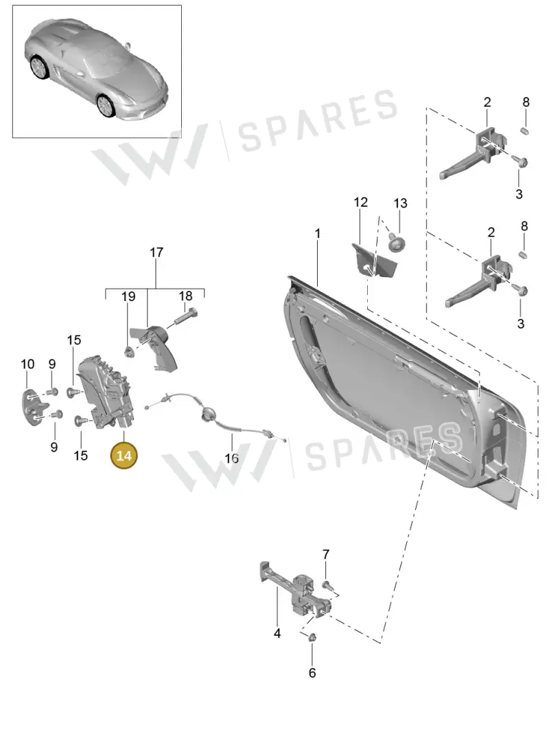 8J2837016F — Porsche Boxster Spyder (2015-2016) diagram p46804000, position 14
