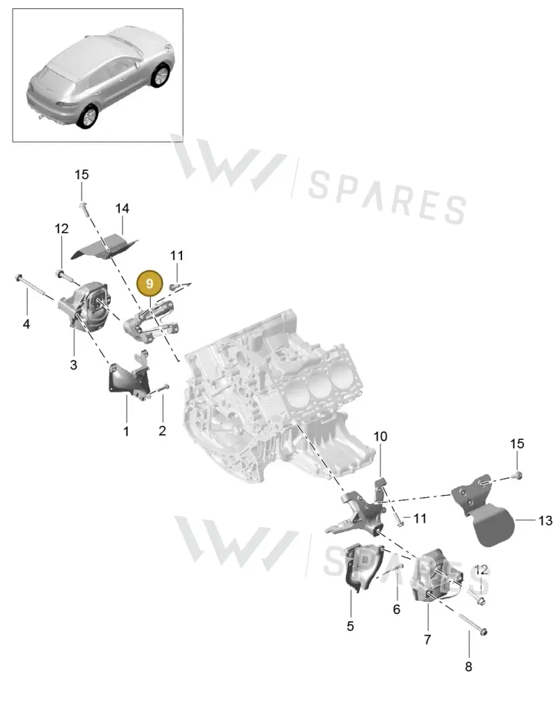 8K0199307BJ — Porsche Macan GTS (2013-2018) diagram p44109020, position 9