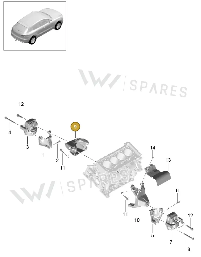8K0199307CB — Porsche Macan GTS (2013-2018) diagram p44109030, position 9