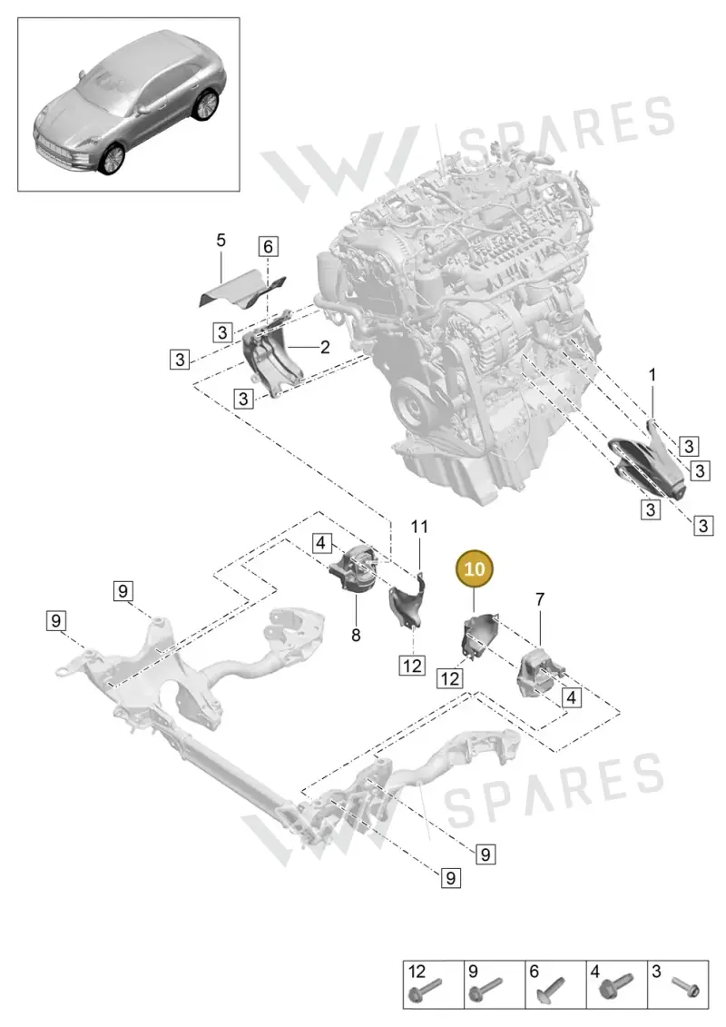 8K0399059H — Porsche Macan R4 TFSI (2018-) diagram p52109020, position 10