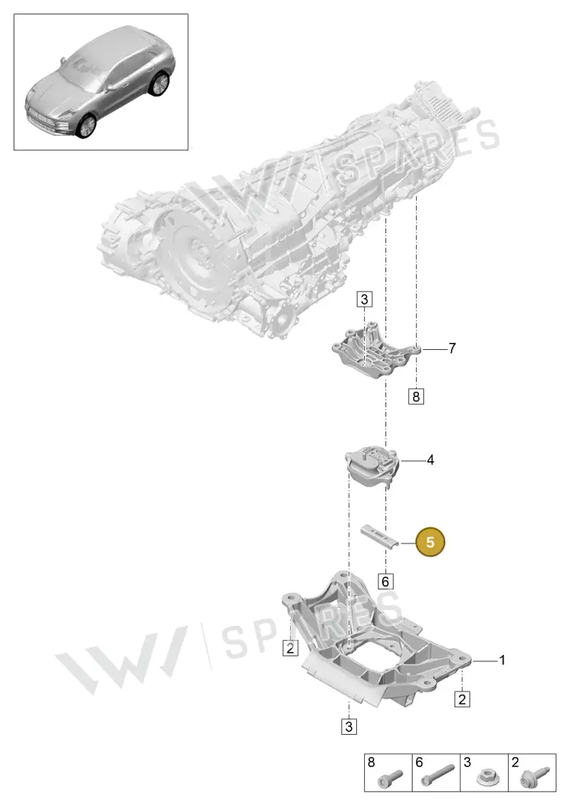 8K0399291A — Porsche Macan R4 TFSI (2018-) diagram p52306100, position 5