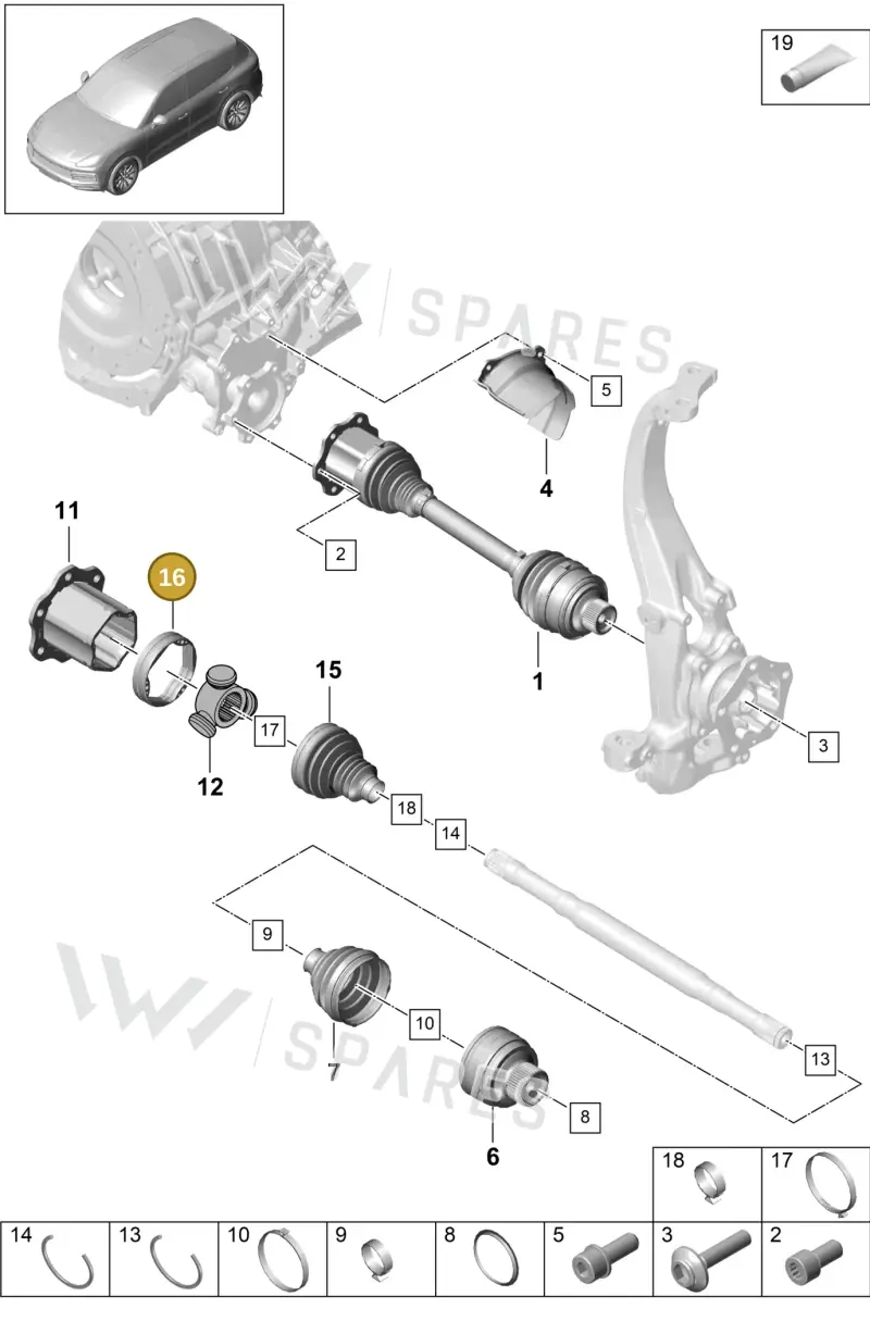 8K0407413 — Porsche Cayenne Diesel V6 (2017-2023) diagram p51401030, position 16