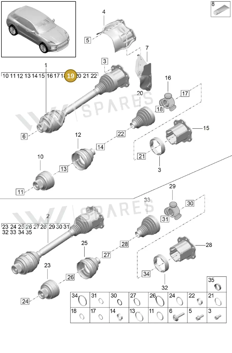 8K0407413 — Porsche Macan R4 TFSI (2018-) diagram p52401030, position 19