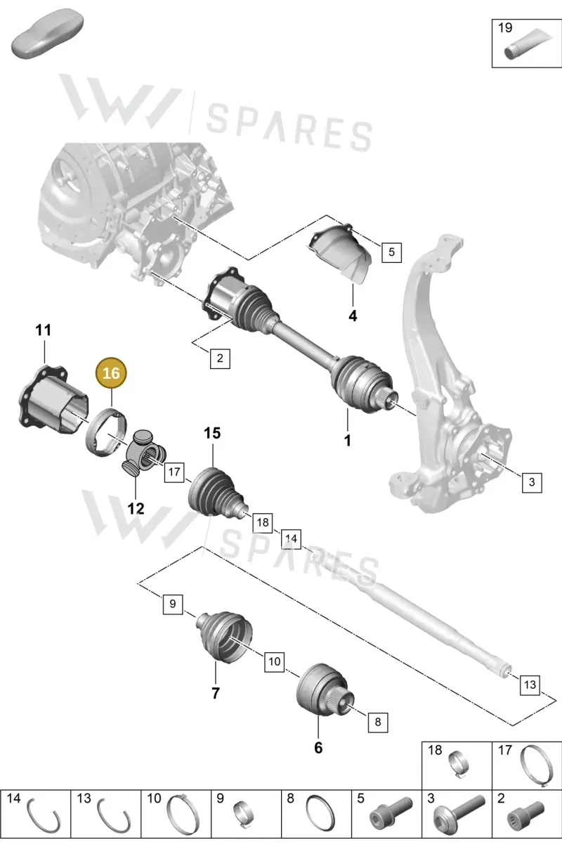 8K0407413 — Porsche Cayenne Hybrid Coupe (2023-) diagram p60401100, position 16