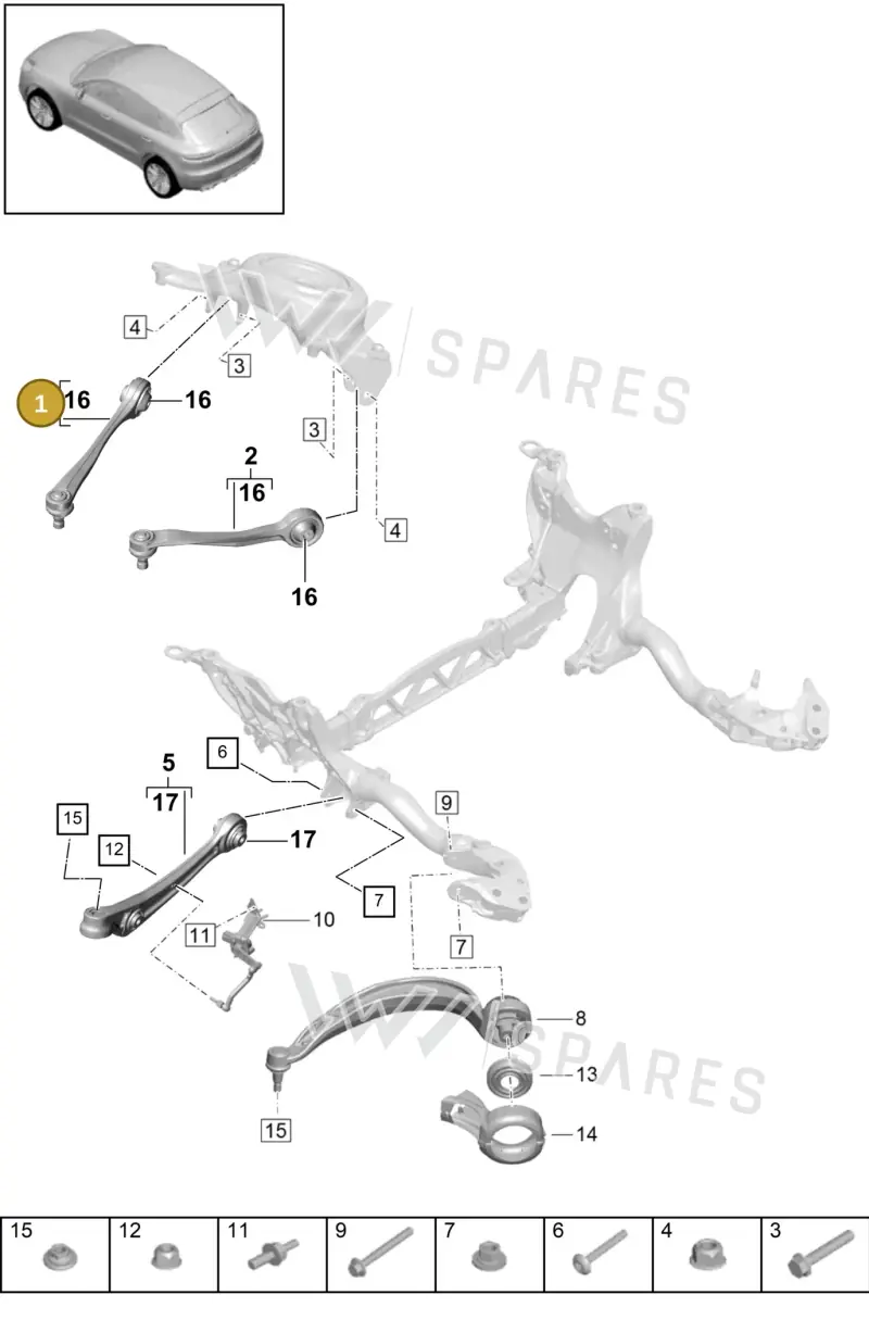 8K0407505P — Porsche Macan R4 TFSI (2018-) diagram p52401010, position 1