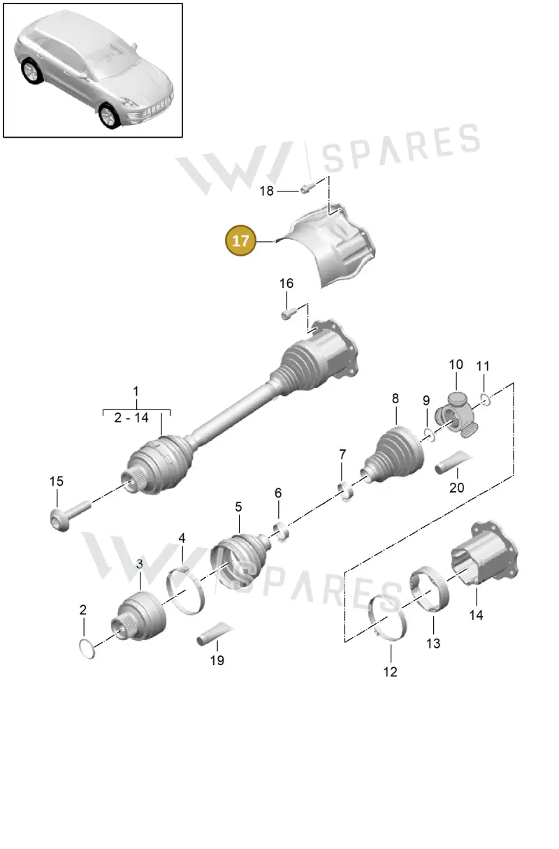 8K0407719 — Porsche Macan GTS (2013-2018) diagram p44401030, position 17
