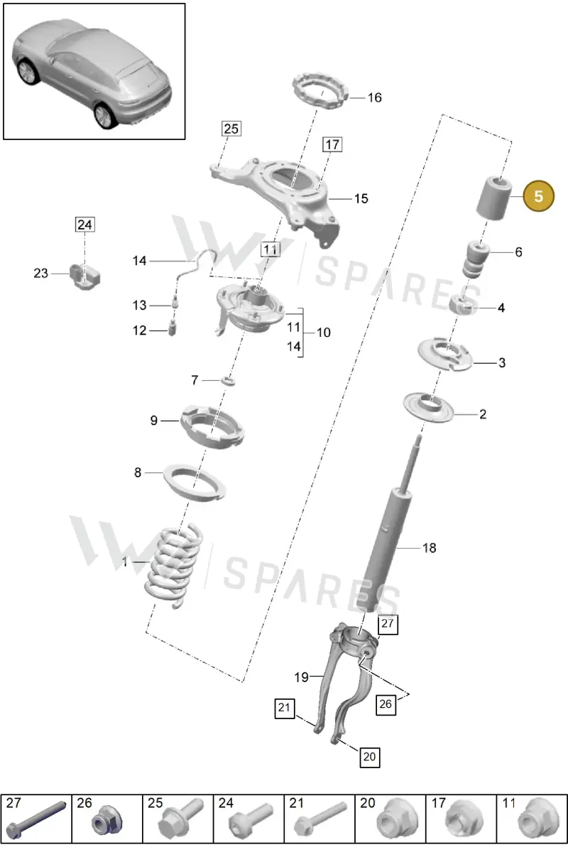 8K0412137A — Porsche Macan R4 TFSI (2018-) diagram p52402000, position 5
