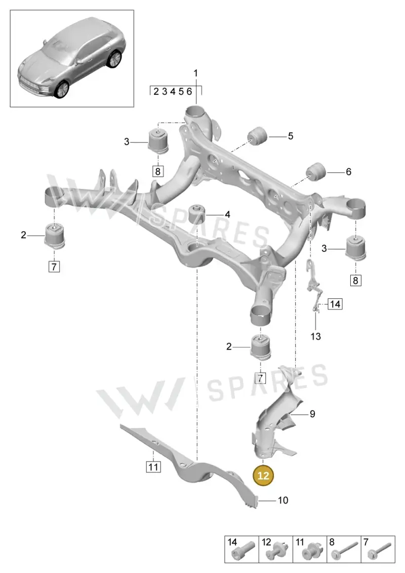 8K0501329 — Porsche Macan R4 TFSI (2018-) diagram p52501000, position 12