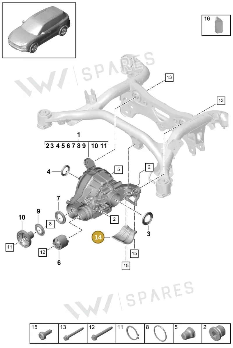 8K0501721A — Porsche Cayenne Diesel V6 (2017-2023) diagram p51305020, position 14
