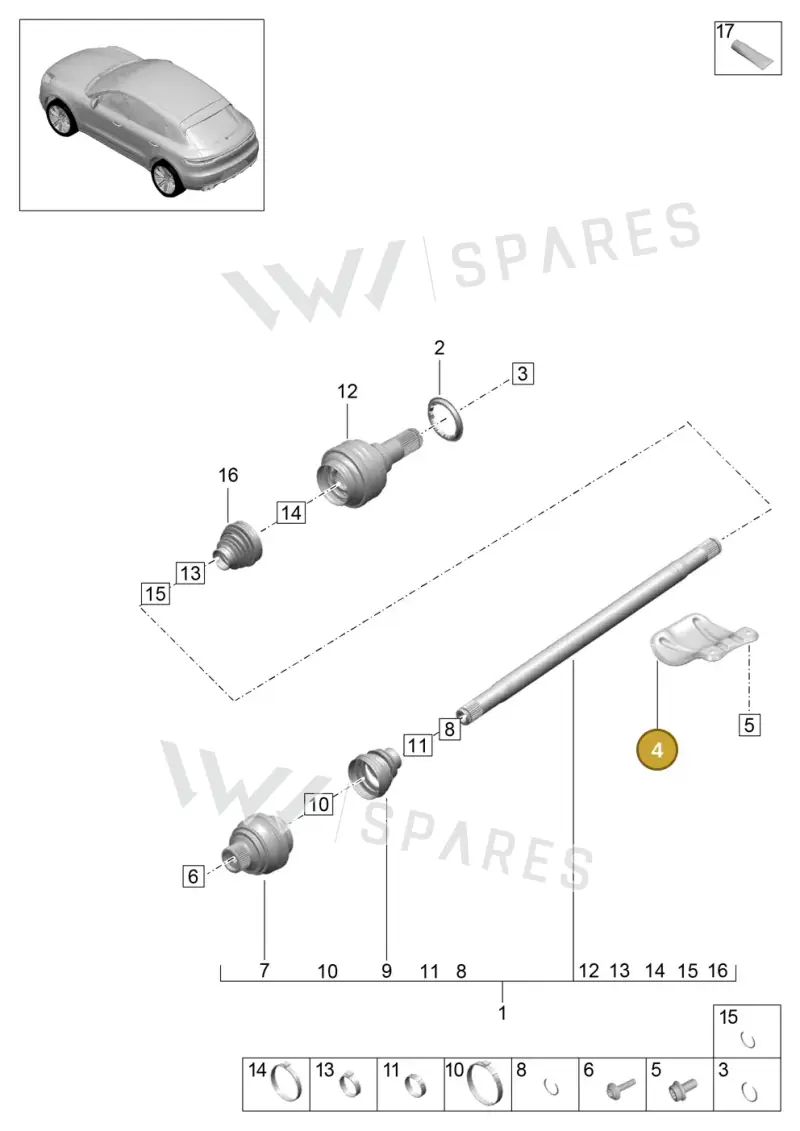 8K0501721A — Porsche Macan R4 TFSI (2018-) diagram p52501030, position 4