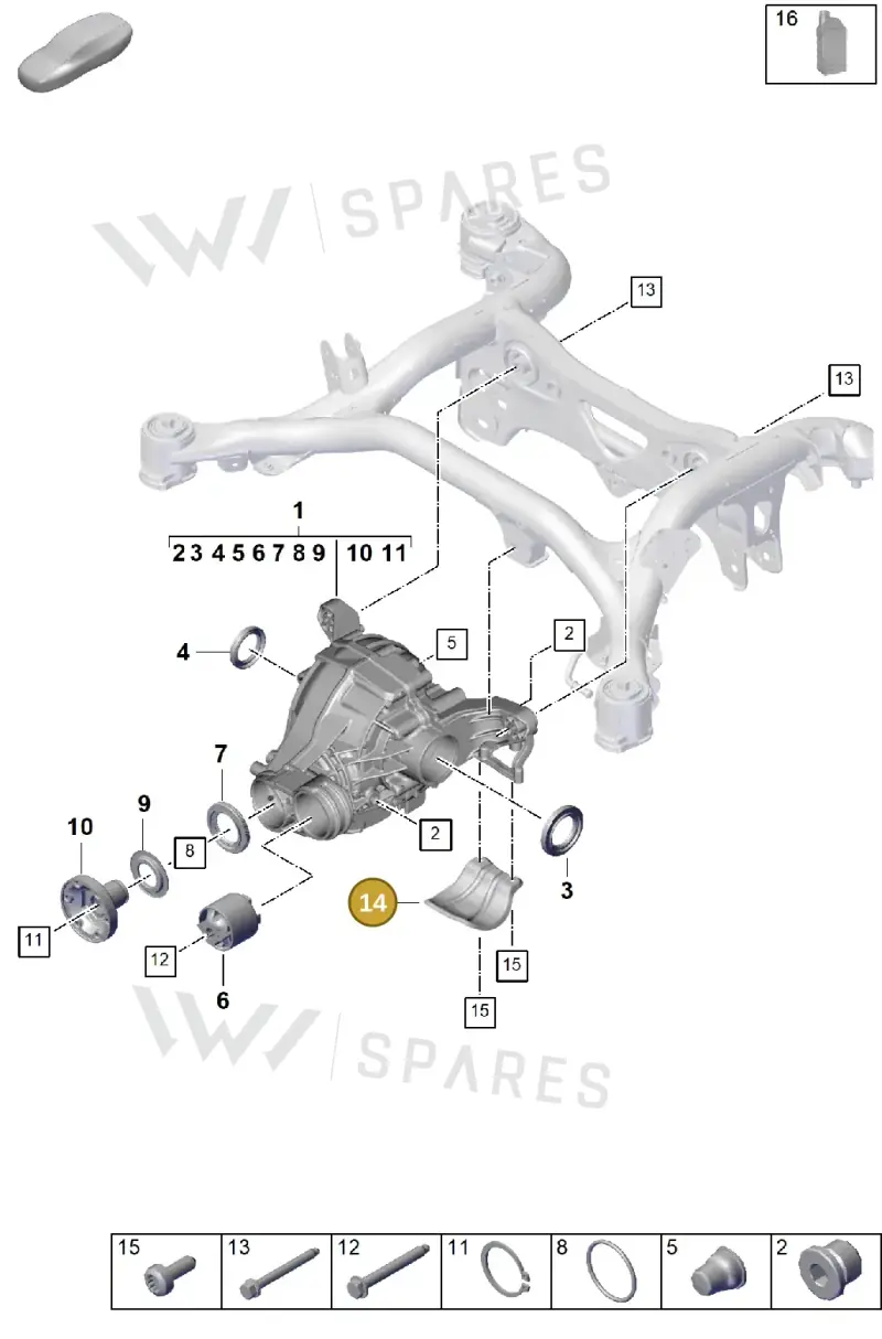 8K0501721A — Porsche Cayenne Hybrid Coupe (2023-) diagram p60305000, position 14