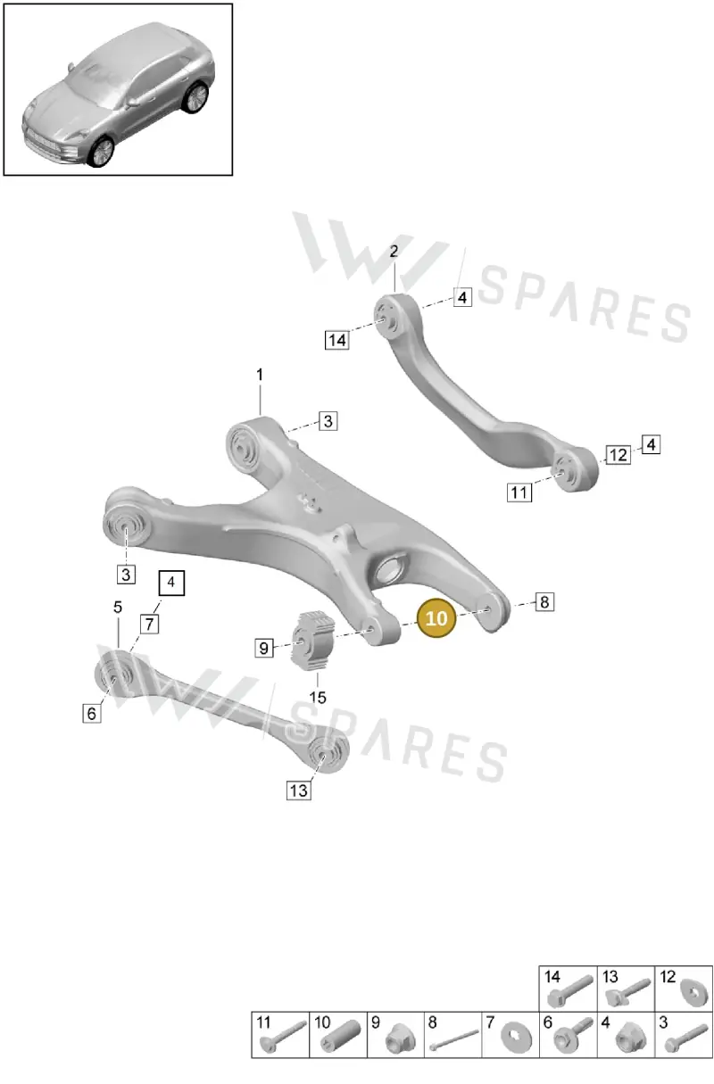8K0505139F — Porsche Macan R4 TFSI (2018-) diagram p52501010, position 10