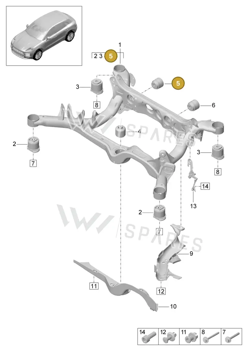 8K0599257P — Porsche Macan R4 TFSI (2018-) diagram p52501000, position 5