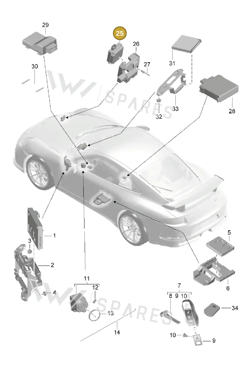 8K0907410 — Porsche 991 R (2013-2020) diagram p41901004, position 25