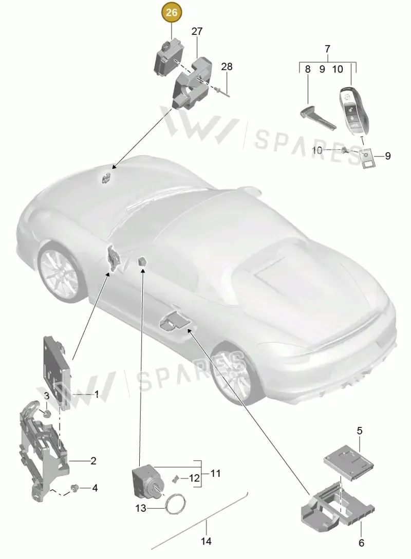 8K0907410 — Porsche Boxster Spyder (2015-2016) diagram p46901004, position 26